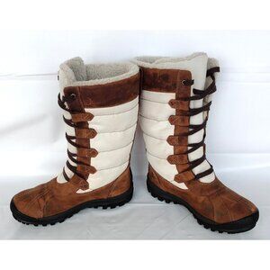 Timberlands Mt Hayes Boots Brown Leather White Nylon Primaloft W 7.5 EUR 38.5